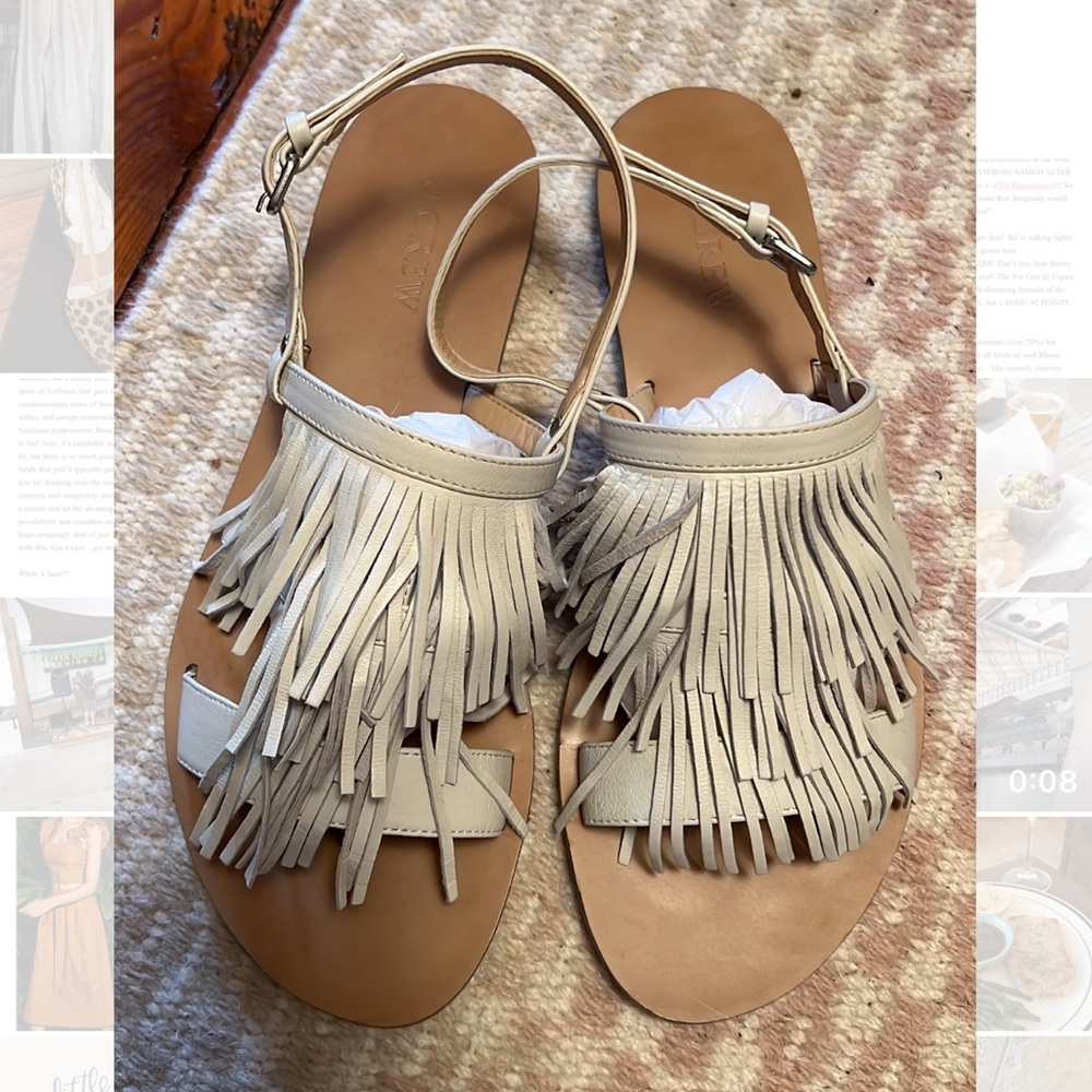 J. Crew Leather Tassel Sandals